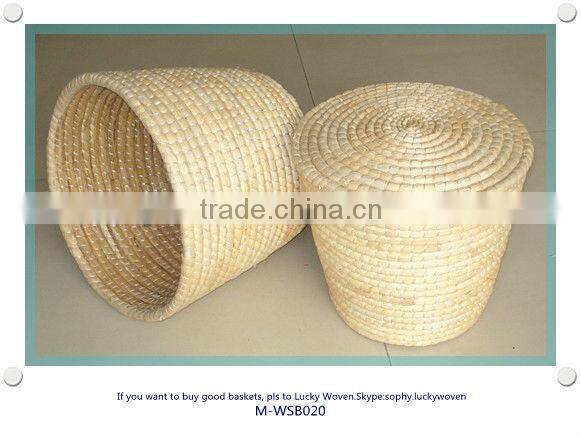 Decorative hand weave seagrass basket set