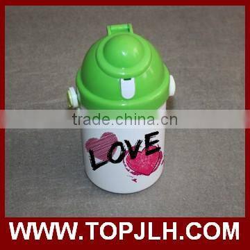 top quality plastic material sublimation kids water bottle with straw