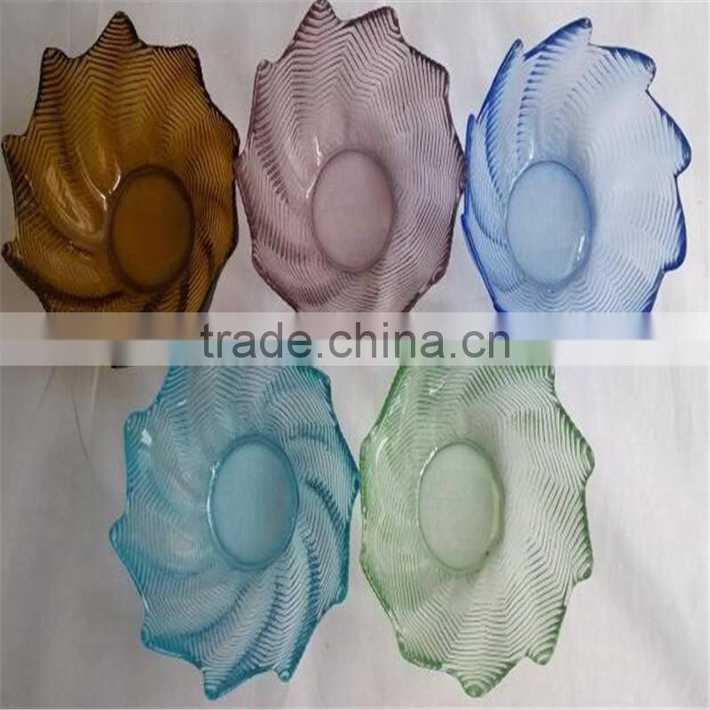 hand pressed glass bowl/glass salad bowls/glass fruit bowl