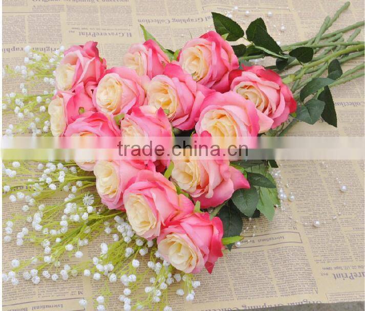 FLS012-3 artificial flowers import from china for wedding decoraiton cheap artificial rose flowers