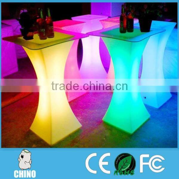 Hot sale modern16 colors Glowing recharged plastic night club table