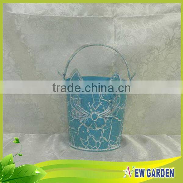 2015 New Design Handmade Home Decor Round Metal Miniature Flower Pots