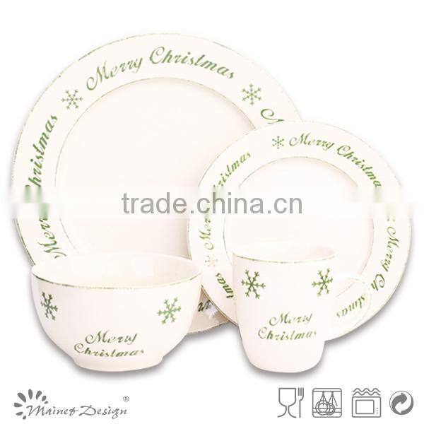 Decorative Christmas snowflake letters tableware ceramic tableware