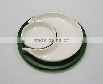 Set of 3 customized white porcelain serving tray,snack tray