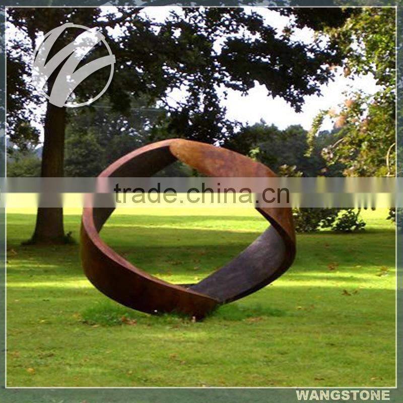 Abstract garden corten steel sculpture