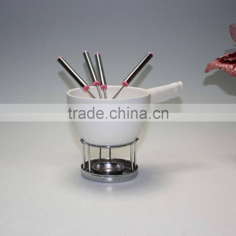 Cheese ceramic wholesale chocolate fondue set