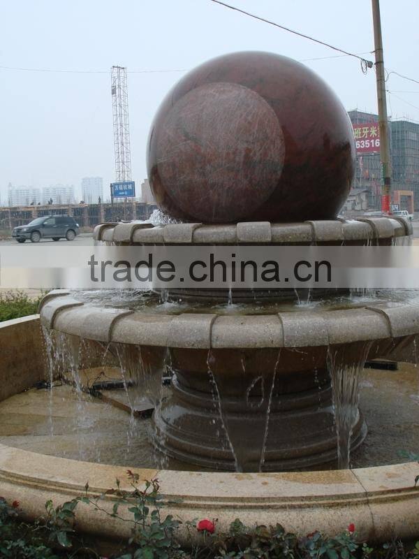 Outdoor stone ball water fountain