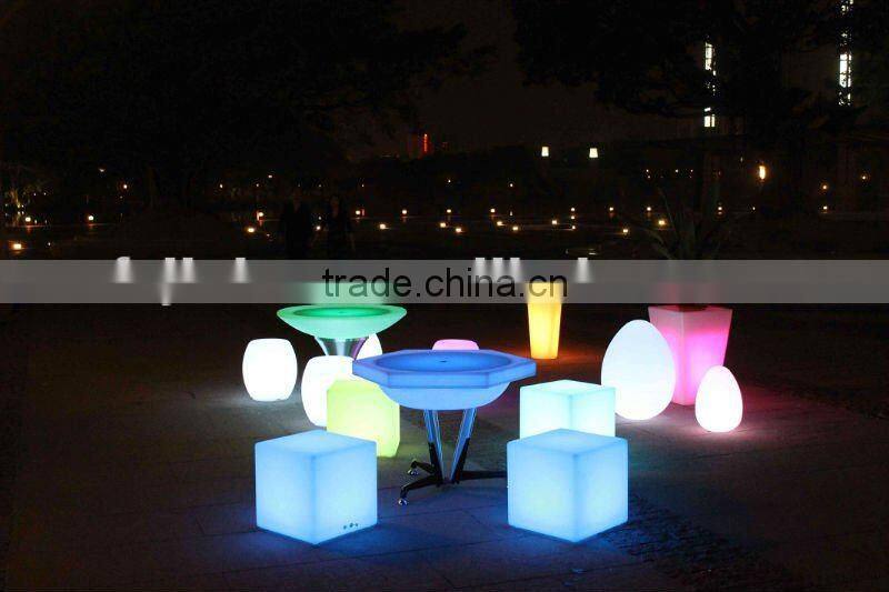 Rechargeable Colorful LED outdoor cube seat