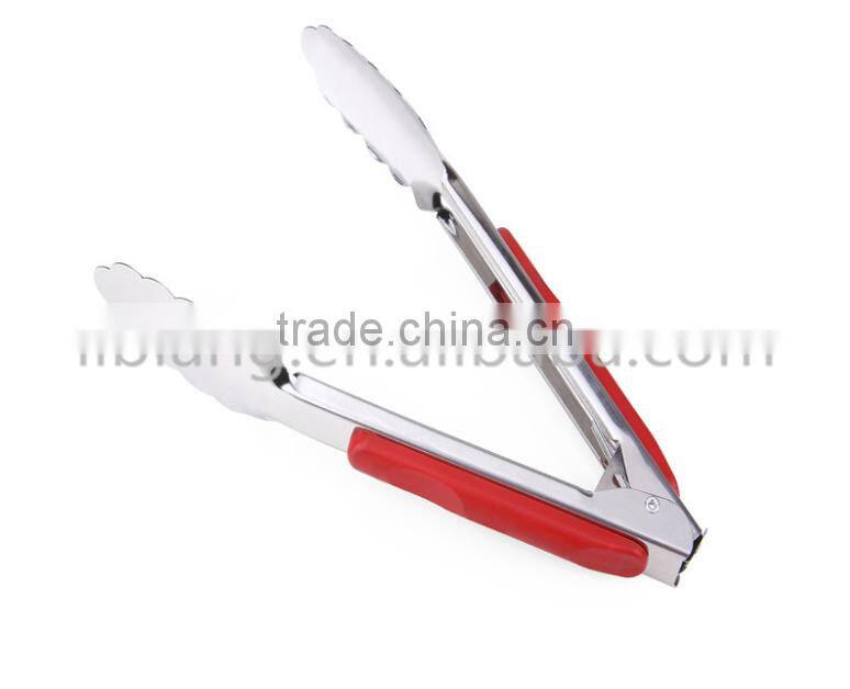 Hot sale 3 sizes food tongs/ barbecue tongs with silicone handle