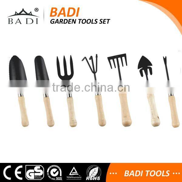 wooden handle mini garden tool sets 7pieces