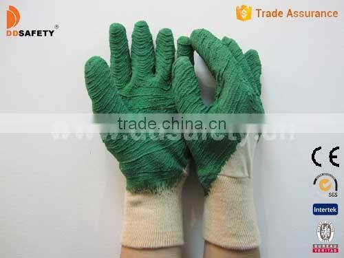 DDSAFETY 2017 Cotton With Green Latex Glove Working Gloves Industrial Gloves