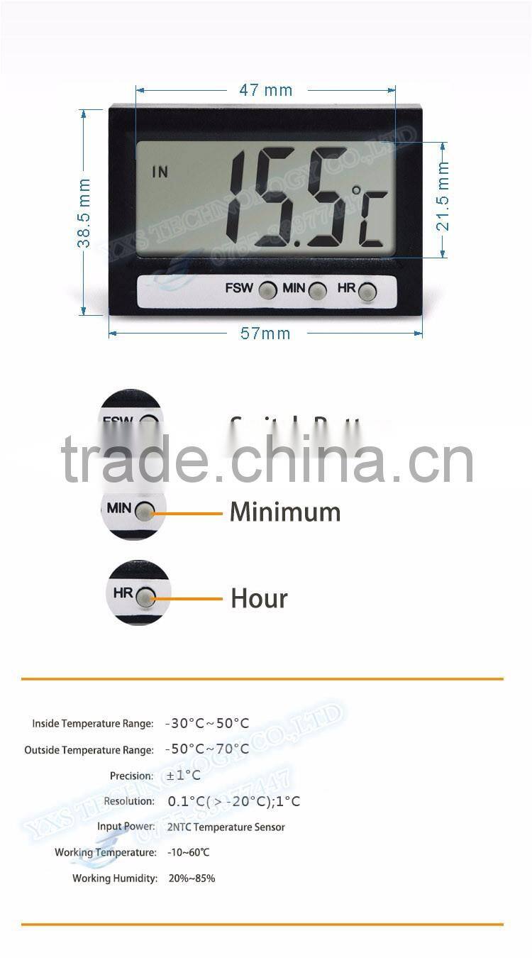 Digital Refrigerator Thermometer Electronic Digital Display Temperature Detector High Efficiency with Sensor and Buttons