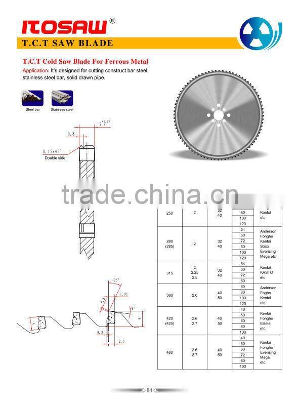 cold saw, cold saw blade, cold sawblade, TCT metal saw blade. metal cutting blade, steel saw blade, Iron bar saw blade, Iron rod