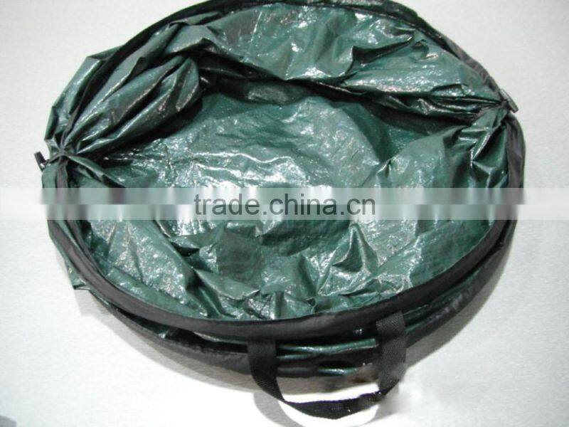 Wholesale 90L capacity pop up garden waste bag Reusable leaf bag with PP handle