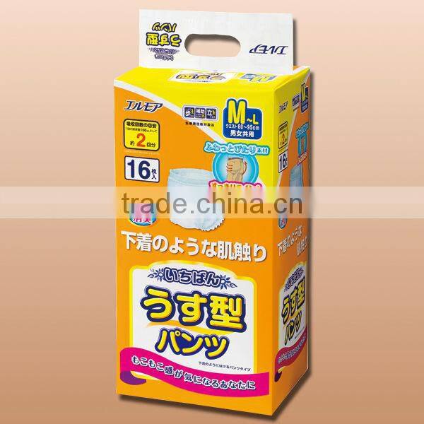 High quality and Fashionable Suction force adult diapers with excellent water-absorbent made in Japan