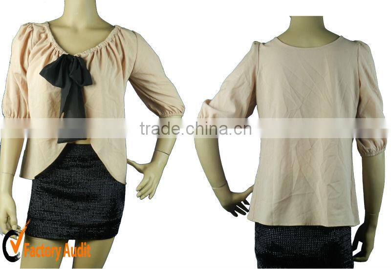 New design women bow blouses