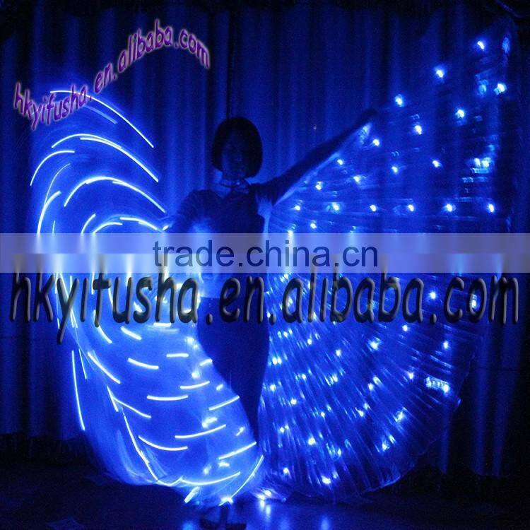 Yifusha solid colors belly dancing open LED wings