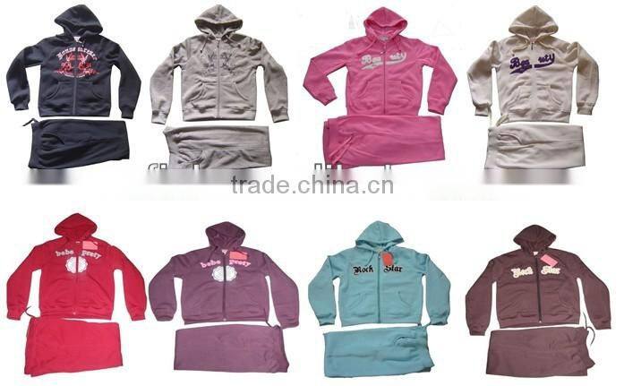 Korean wholesale cheap hoody women latest design tracksuit stocklot