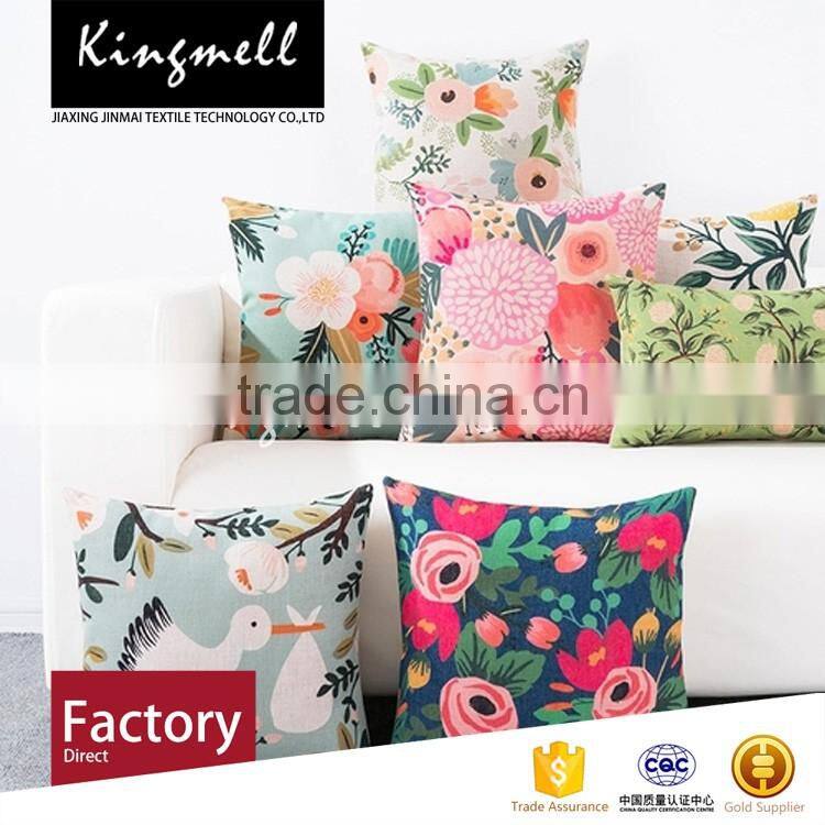 Custom digital printed outdoor furniture cushions cotton linen cushions