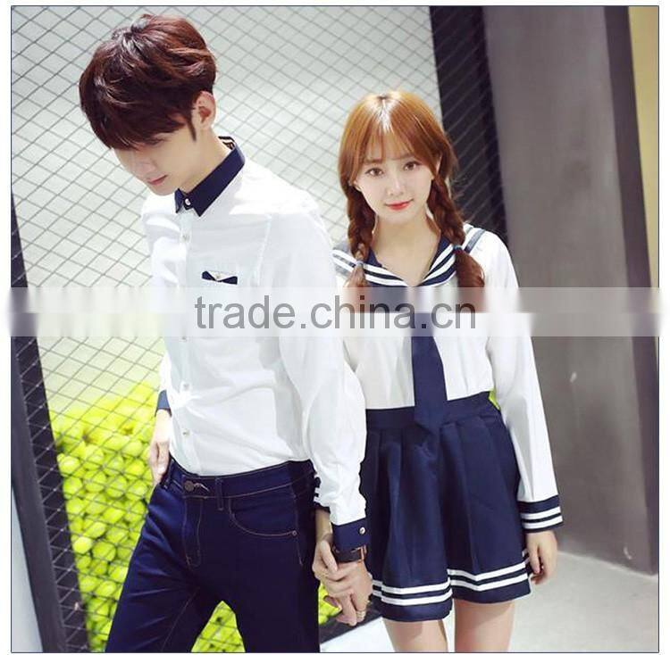 Unisex Design Korean High School Uniforms White Shirt