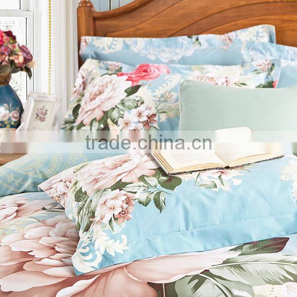 100%cotton big flower printed bedding set
