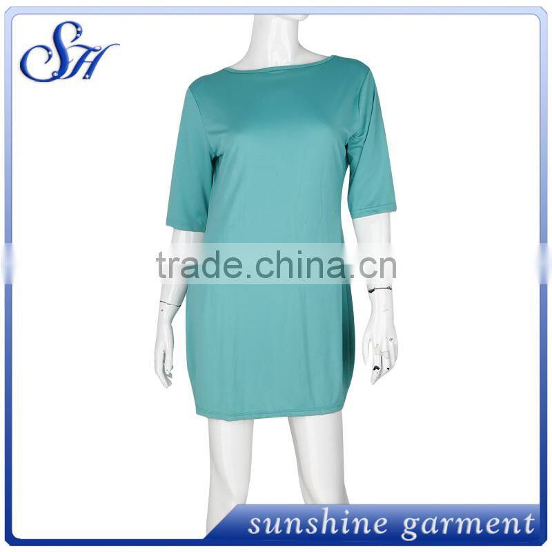 Women's Casual Plain Short Sleeve Fit Simple T-shirt Loose Dress