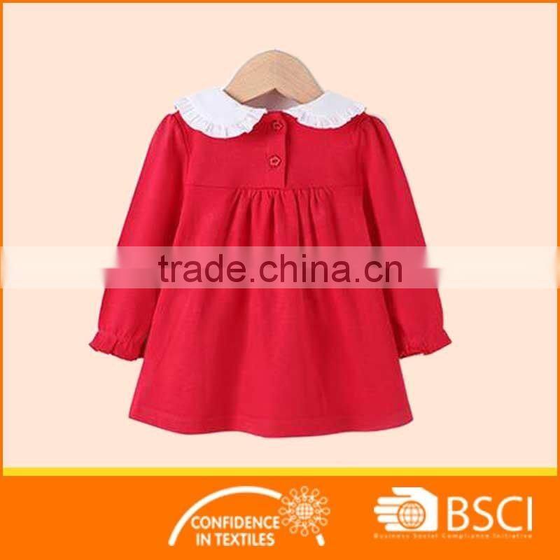 New Style Boutique Red Soft Cotton Baby Girl Dress