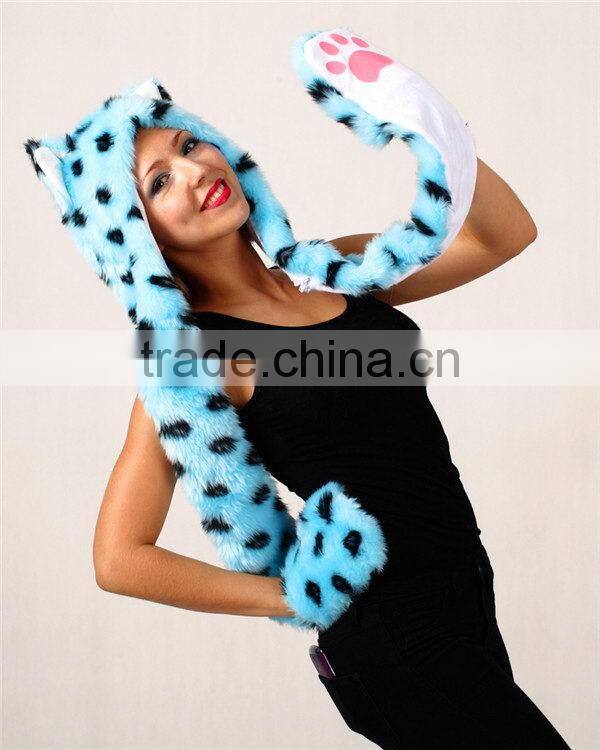 New style Best-Selling Profession manufactuer animal winter hood hat with gloves