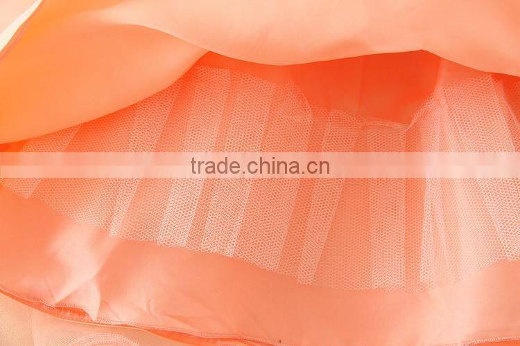 Hot Turkey wholesale children clothes summer shiny performance dance dresses Orange one piece flower party dress Vietnam dress
