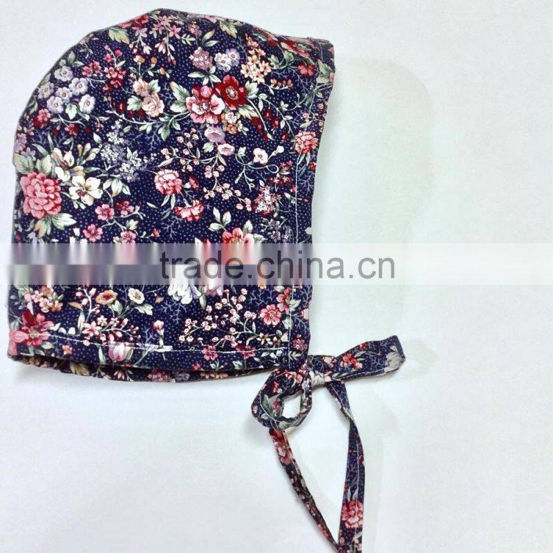 Reversible Baby Bonnet Flower Plain Pattern Lace Fanric Spring Baby Hat