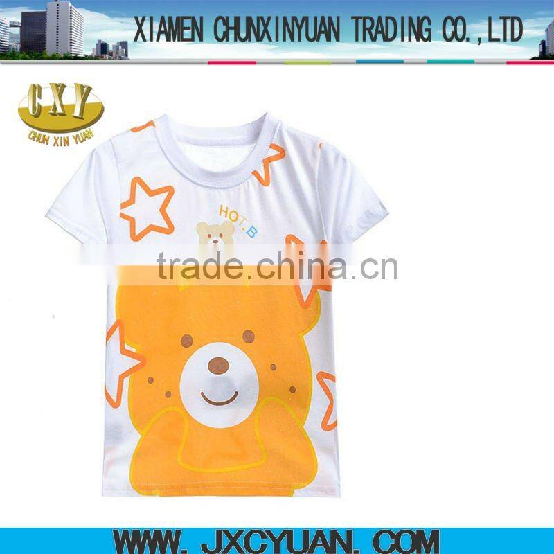green children printing t shirts with cartoon printing