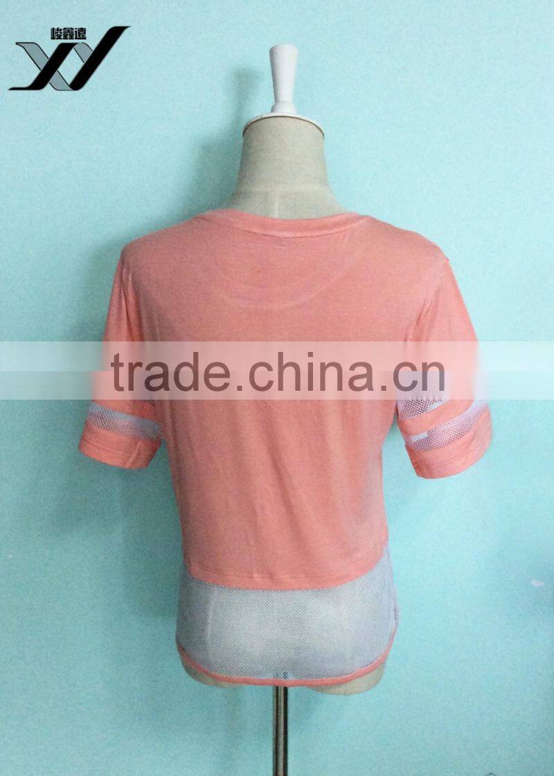 Hollow out girl tshirt with picture pattern