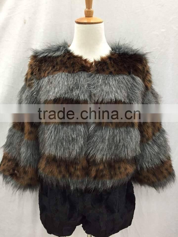 2016 autumn winter new design woman fox fur jackets ladies fake fur coat casual winter jackets