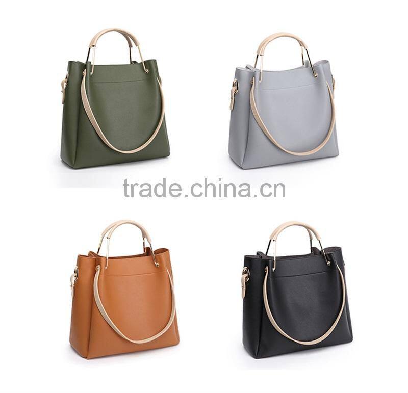 Army Green Metal Handle Handbag Fashion Messenger Bag