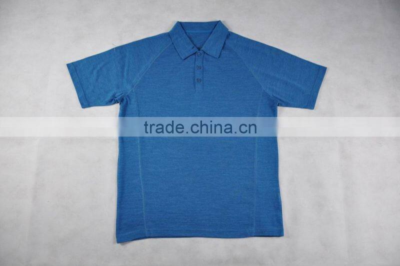 100% Men's Superfine Merino Wool Fashionable Golf Polo T-Shirts Size Plus