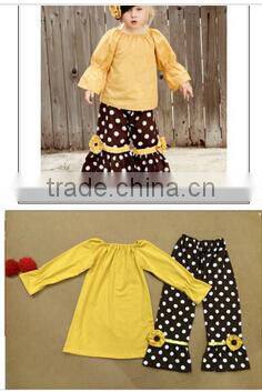 Boutique Cheap polka dots Ruffle Petti Rompers For Children 100% Cotton Casual Baby Romper