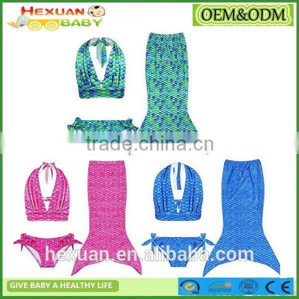 Sexy Mermaid Tail Swim Halter Kids Girls Bikini