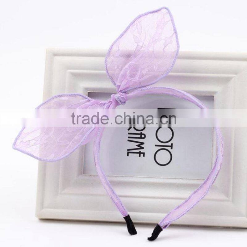 Black Lace Bow Rabbit Ear Hair Bands
