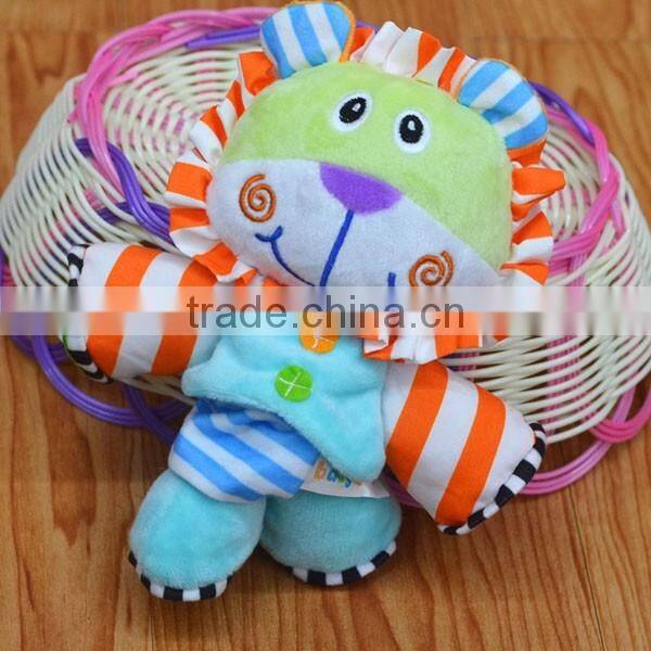 Colorful animal pulling musical Plush toys baby educational plush toys