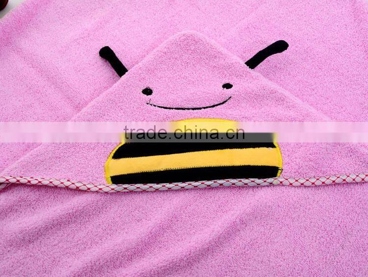 Absorbent terry hooded baby bath towel