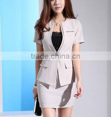 2014 latest uniform design/ladies office uniform design