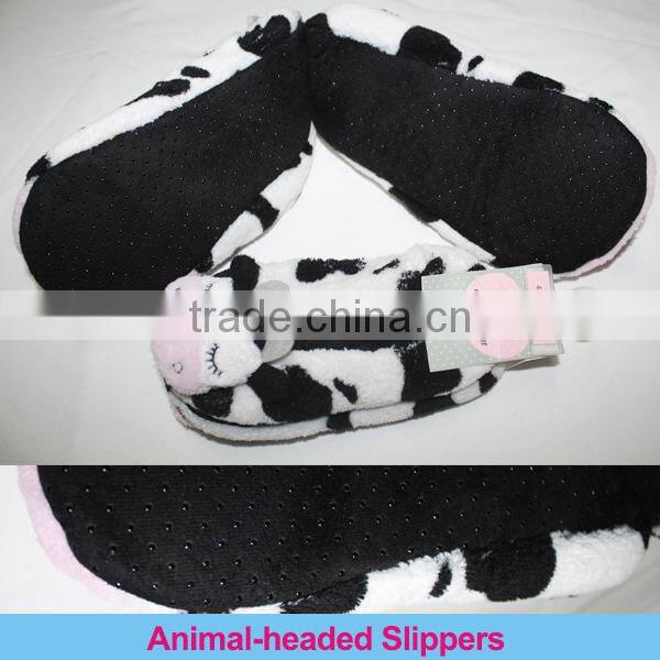 Fashion Parent-child animaL-headed slippers winter family indoor fleece slippers
