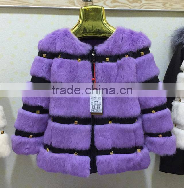 Short paragraph round neck seven sleeves fur coat autumn and winter women fashion warm wholesale custom