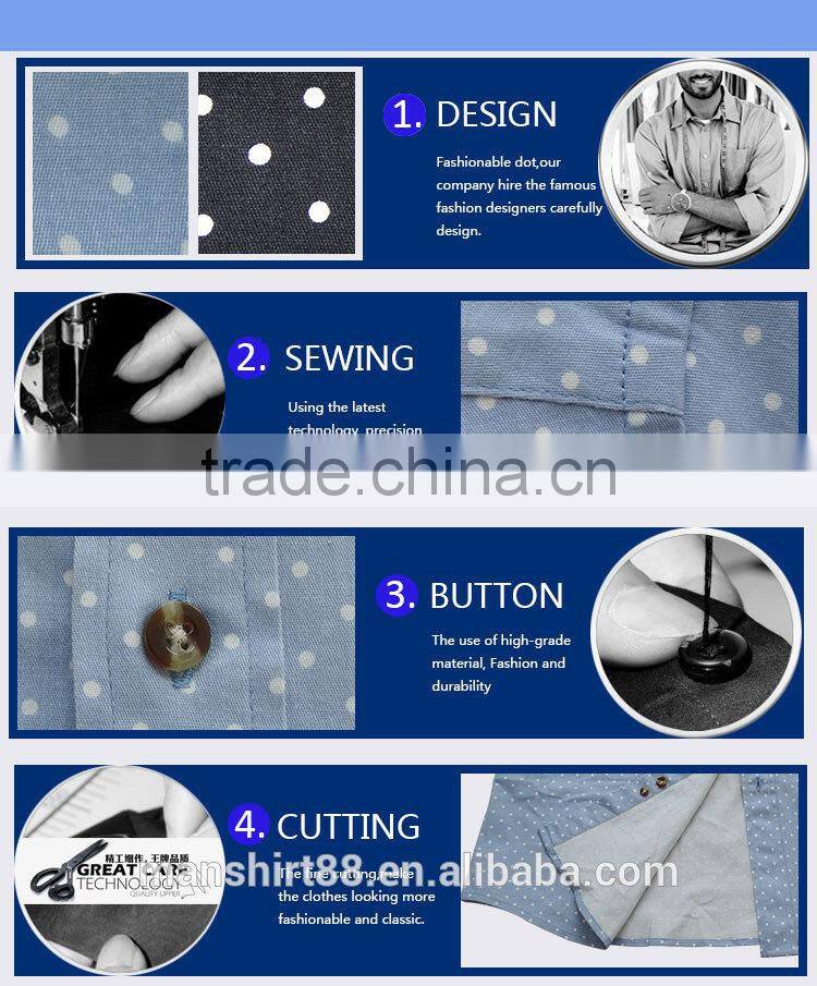 dotted cotton spandex denim shirts