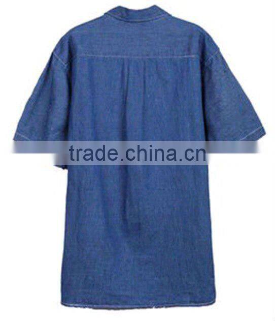 Popular style 100% Cotton Washed Denim/Retro Cowboy short sleeve shirt for men