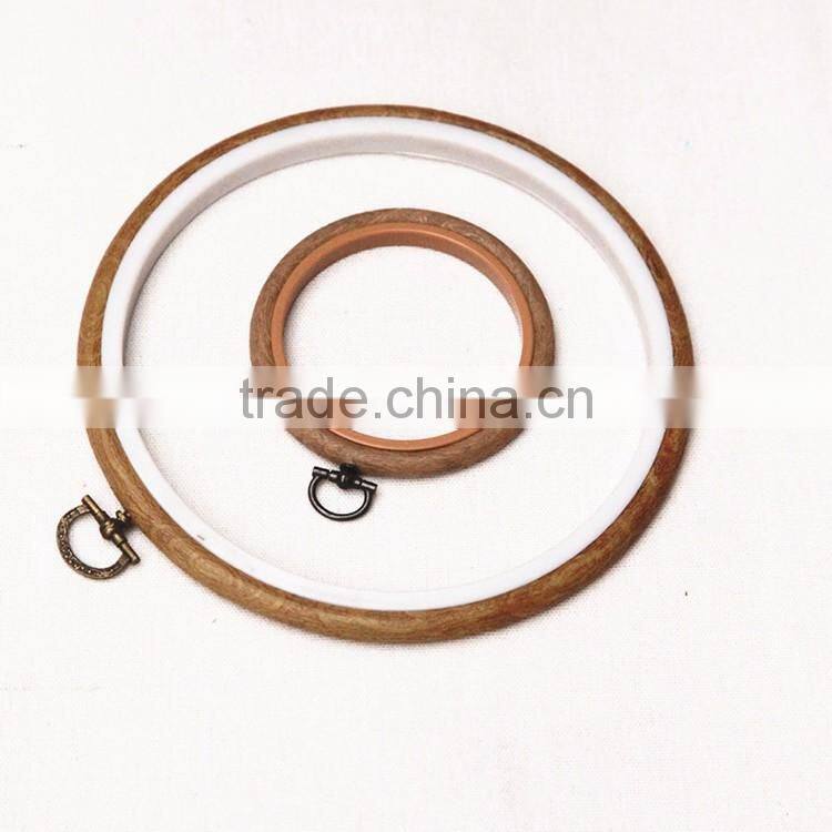Wholesale Cross Stitch Accessory ABS Wooden Pattern Embroidery Hoops