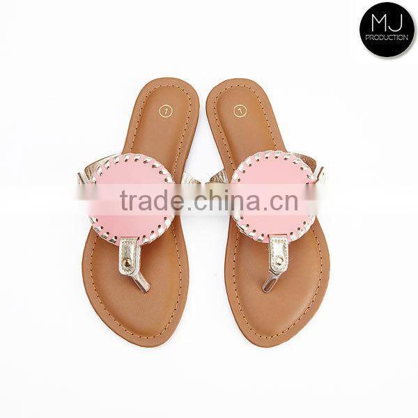 Stocked monogram solid disc kid sandal