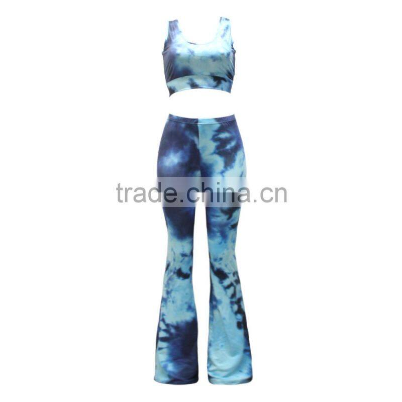 orange printed y bell bottomed pants /22 color xayn tie dye wide legging flare trousers pants / fancy women pantes