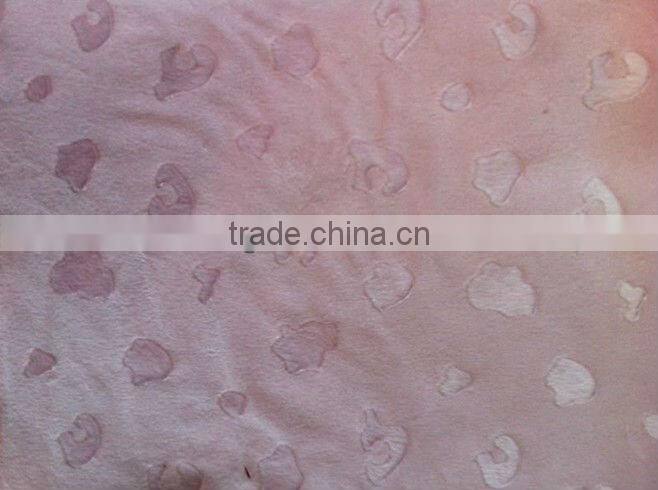 Ebossed 1.5mm pile velboa fabric for baby garment