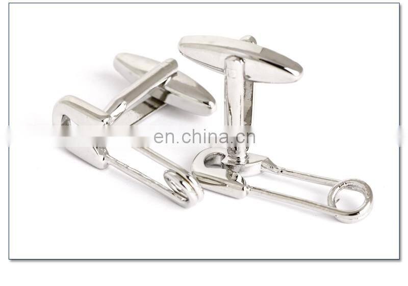 Novelty Silver Pins Men's Cufflinks